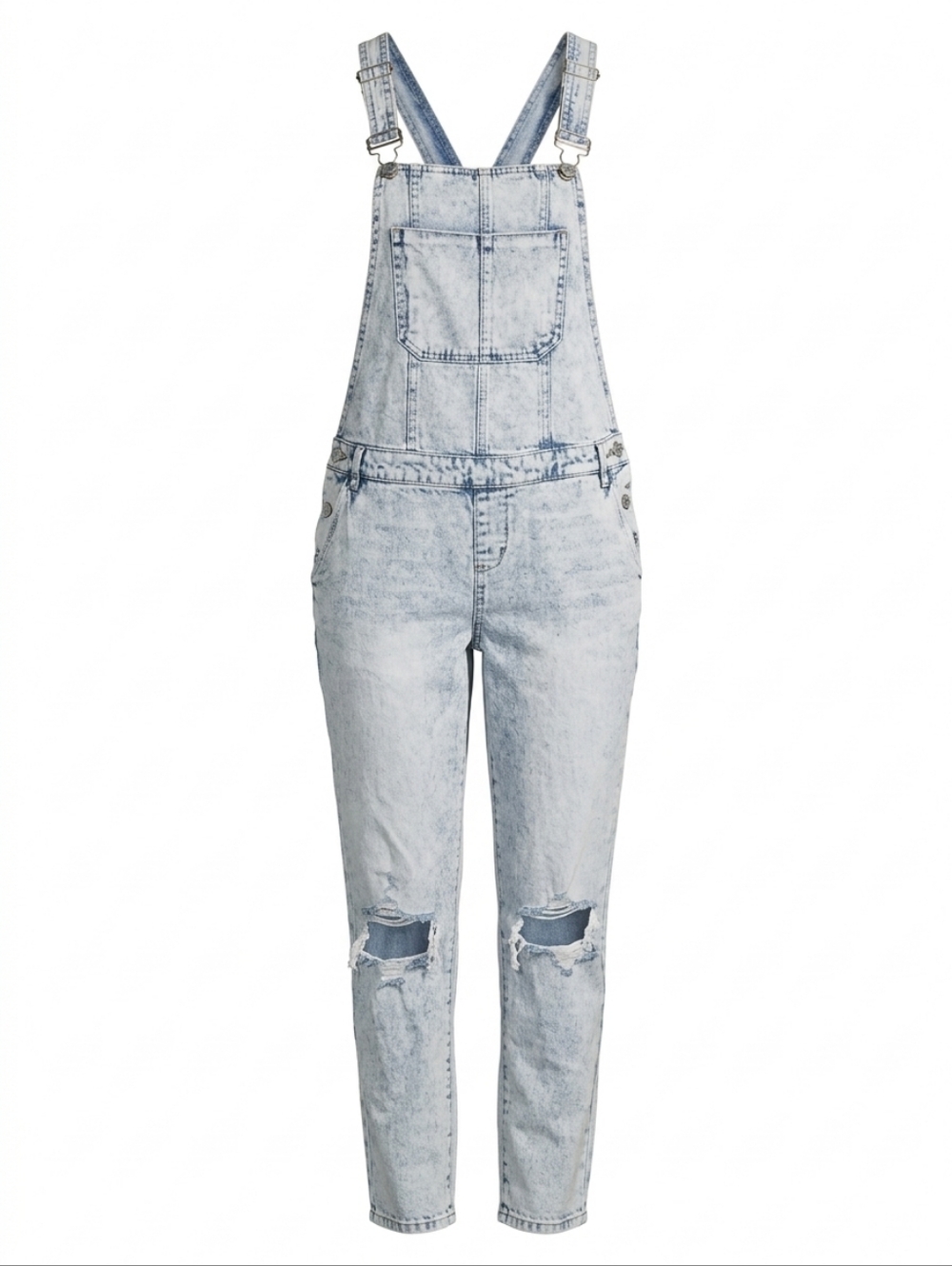 Dittos Acid Wash Distressed Bib Overalls Light Acid Wash 26 Retro 90s 80s Y2K
